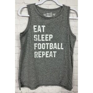 Retro Brand womens gray sleeveless tank top sz M "Eat Sleep Football" GUC
